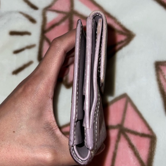 Fendi EUC FF Zucchino Canvas Compact Flap Wallet / Lilac! Rare find - Picture 4 of 17